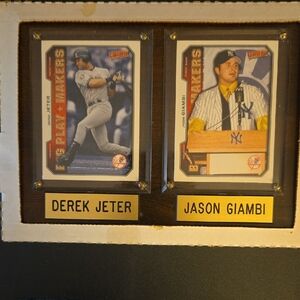 Jeter & Giambi Baseball Card Display